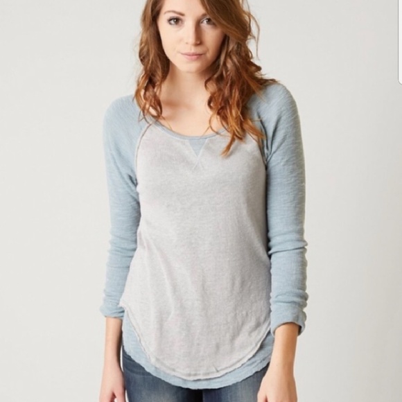 Free People Tops - Free People Friday Feelin Blue Gray Layered Long S